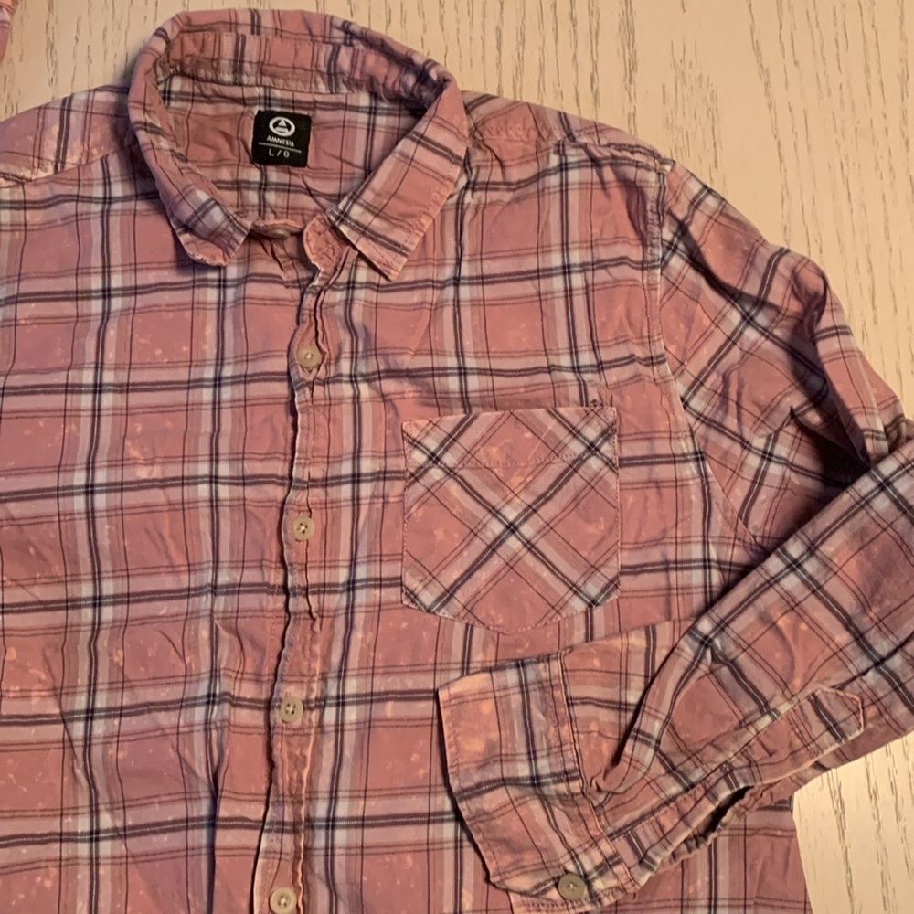splatter plaid button down (intentional design)